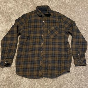 American Eagle Brown and Black Plaid Flannel Size L.